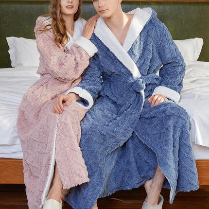 Plush Hooded Fleece Robe - Unisex Ultimate Comfort Loungewear