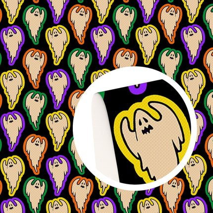 Halloween-Themed Leather Craft Sheets - Ghost & Pumpkin Designs for DIY Projects