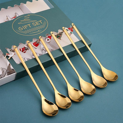 Festive Joy Stainless Steel Cutlery Set - Delightful Tableware for Holiday Celebrations