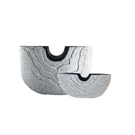 Elegant U-Shaped Floral Resin Vase with Contemporary Ceramic Aesthetic