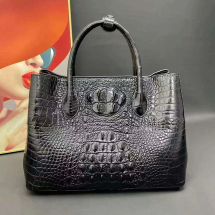 Exquisite Limited Edition White Crocodile Leather Handbag - Luxurious Choice