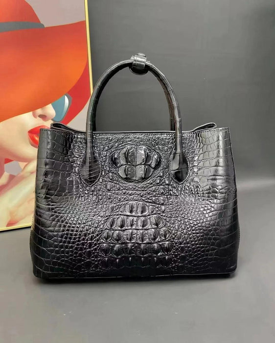 Exquisite Limited Edition White Crocodile Leather Handbag - Luxurious Choice