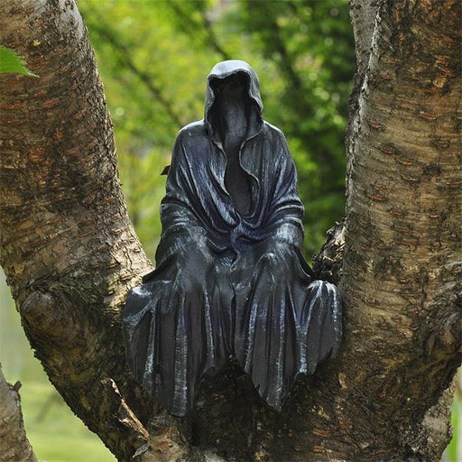 Ethereal Black Reaper Resin Statue for Dark Art Enthusiasts
