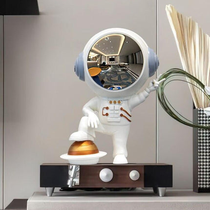Galactic Guardian: Artisan Astronaut Sculpture - Unique Cosmic Decor for Modern Living Spaces