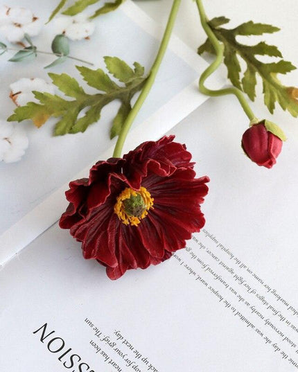 Elegant Realistic Poppy Faux Flower Bouquet - Luxurious Floral Centerpiece for Stylish Decor