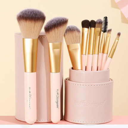 Premium Elegant Makeup Brush Set with Chic Organizer & High-Quality Synthetic Fibers
