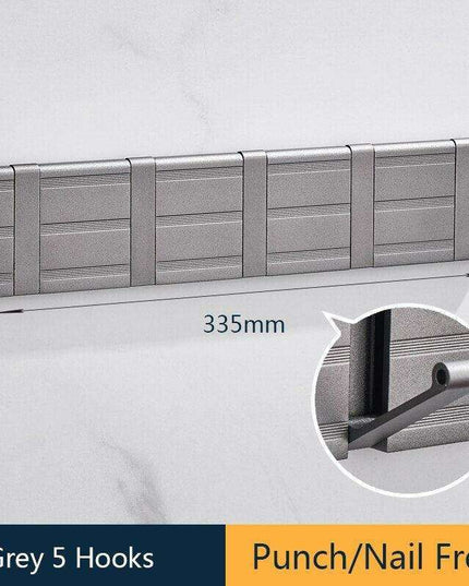 Stylish Grey Aluminum Wall Hooks for Modern Home Organization