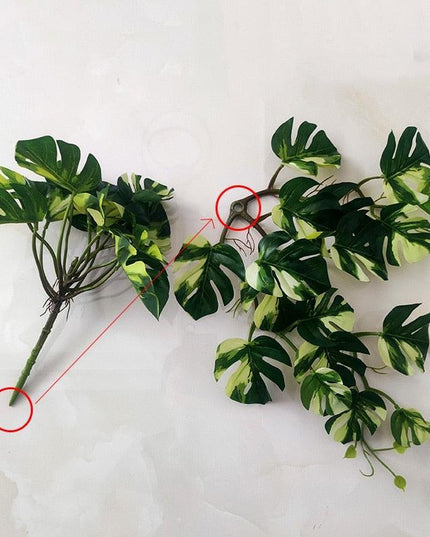 Realistic Green Turtle Leaf Faux Plant for Home and Garden Decoration