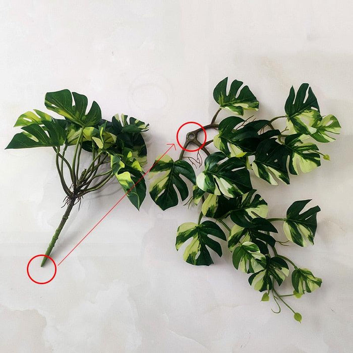 Artificial Green Turtle Leaves Plant: High-Quality Plastic Foliage for Home, Office, Wedding, and Outdoor Decor