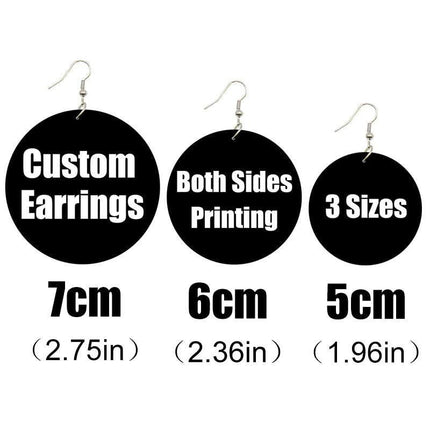 Customizable Wooden Photo Dangle Earrings - Express Your Unique Style