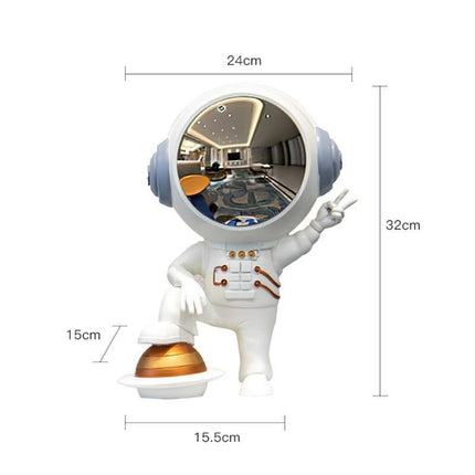 Galactic Guardian: Artisan Astronaut Sculpture - Unique Cosmic Decor for Modern Living Spaces