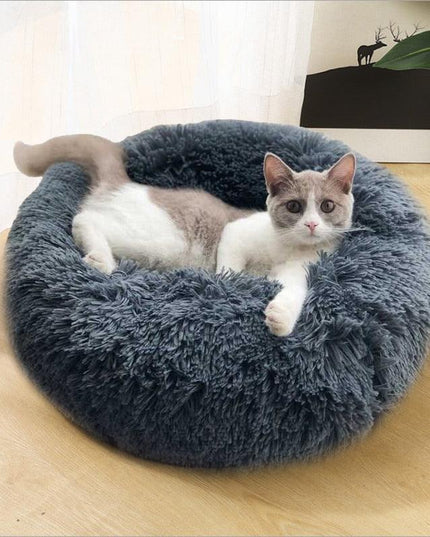 Luxury Plush Round Pet Bed - Cozy Retreat for Cats and Dogs