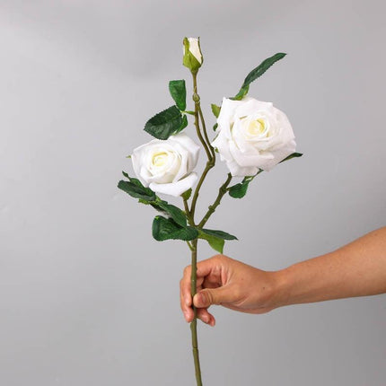 Chic Faux Rose Bouquet with Three Stunning Blooms for Home and Wedding Elegance