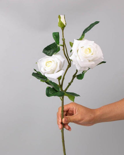 Chic Faux Rose Bouquet with Three Stunning Blooms for Home and Wedding Elegance