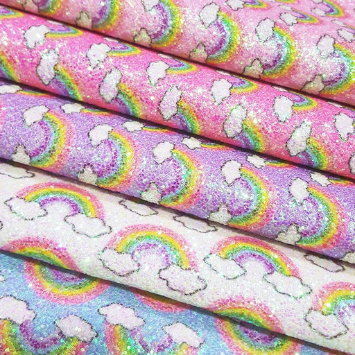 Rainbow Sparkle Leather Sheets: Vibrant Crafting Material for Fashion Creations