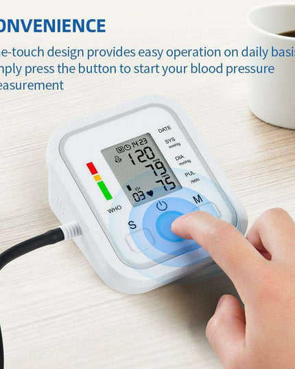 Dual User Digital Blood Pressure Monitor with One-Touch Operation and Memory Storage