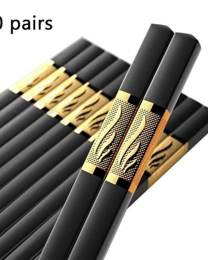 Premium Non-Slip Chopsticks Set - 10 Pairs for an Elevated Asian Dining Experience