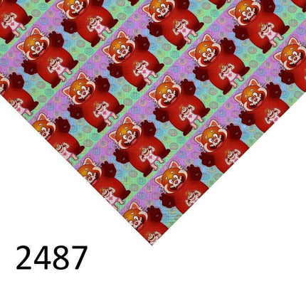 Cartoon-Inspired Faux Leather Crafting Sheet for Creative DIY Projects