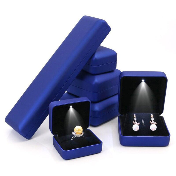LED Illuminated Jewelry Storage Case with Elegant Leather Finish