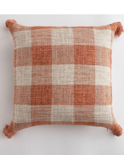 Chic Cream White Reversible Tassel Pillow Cover with Stylish Patterns