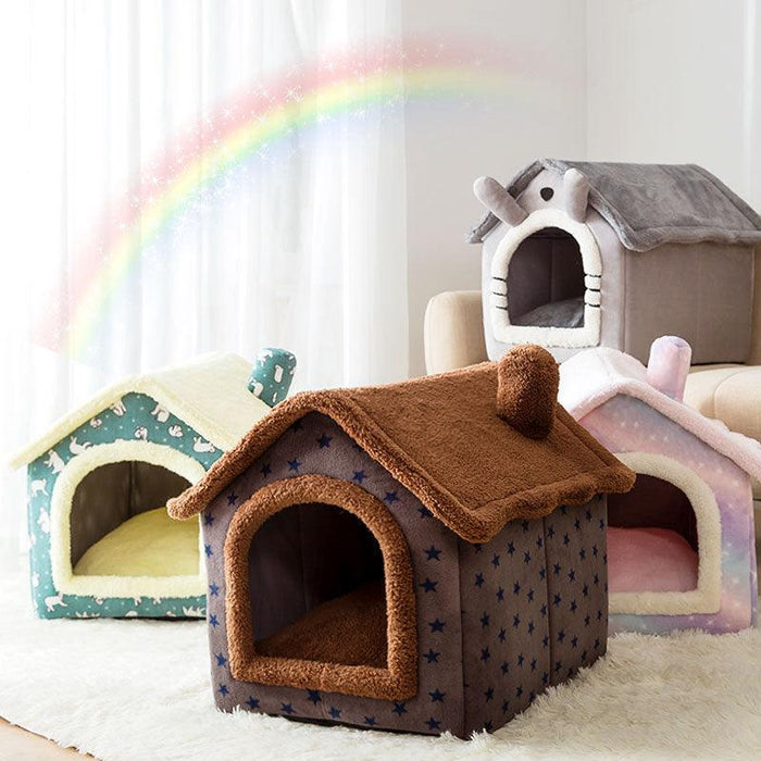 Cozy Arctic Velvet Long-eared Cat House for Small Pets