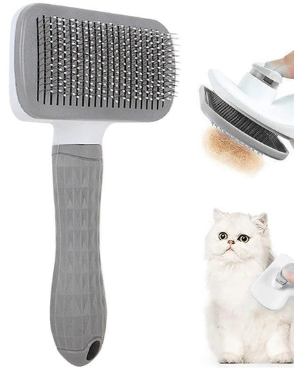 Ergonomic Long-Hair Dog Grooming Brush for Gentle Care