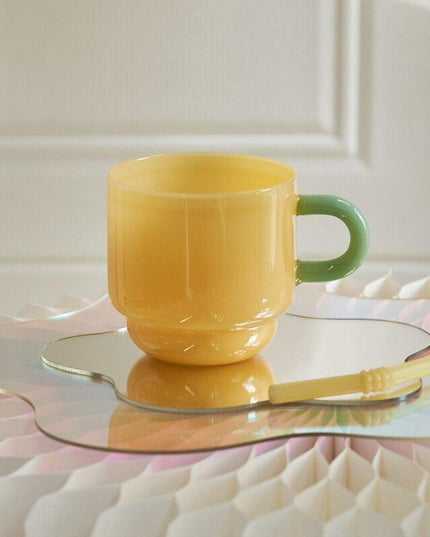 Jade Elegance: Retro Nordic Glass Mug Collection