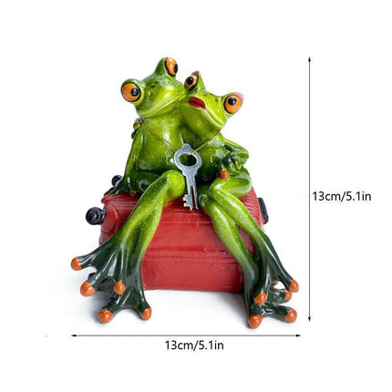 Whimsical Green Frog Resin Desk Ornament - Enchanting Home Decor