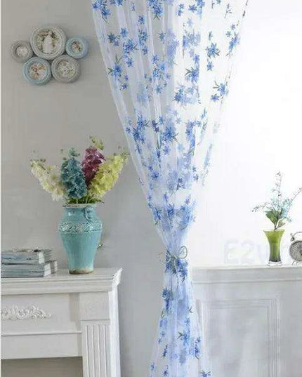 Elegant Floral Sheer Window Curtain for Kids' Spaces - Stylish Privacy Solution