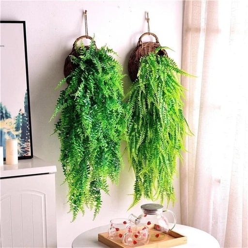 Elegant Persian Fern Faux Hanging Plant Set - Stylish Greenery for Home Decor and Occasions
