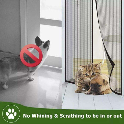Insect-Proof Magnetic Mesh Screen Door with Automatic Soft Close Mechanism