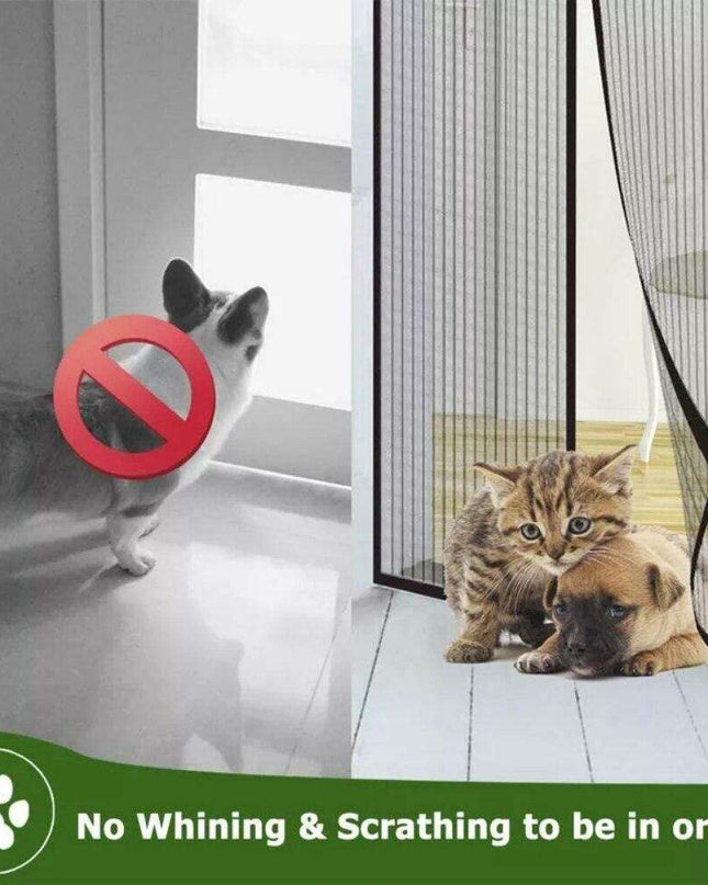 Insect-Proof Magnetic Mesh Screen Door with Automatic Soft Close Mechanism