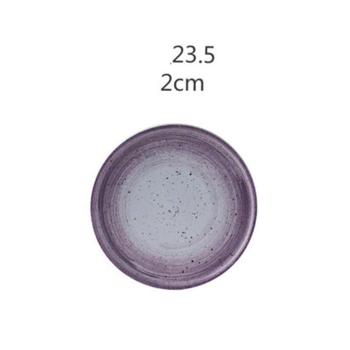 Chic Ink Purple Rhyme Sesame Glaze Stoneware Dining Set - Luxurious Tableware for Sophisticated Dining