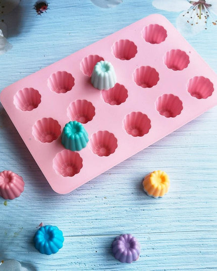 15-Cavity Mini Silicone Bakeware for Cupcakes, Cookies, and Fondant