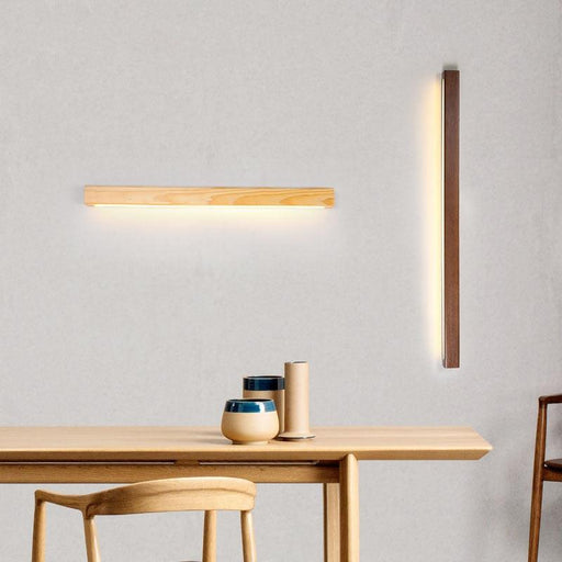 Elegant Dual-Color Walnut Wood LED Wall Sconce