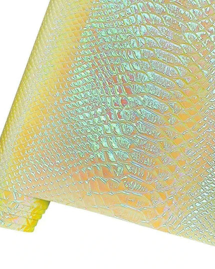 Iridescent Holographic Snakeskin PU Leather Craft Roll for Creative DIY Adventures