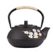 Japanese Plum and Bamboo Cast Iron Tea Kettle Set with Strainer - Exquisite Tea Presentation Collection
