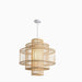 Bamboo Ceiling Chandelier: Hand-Woven Statement Piece for Home and Garden Decor