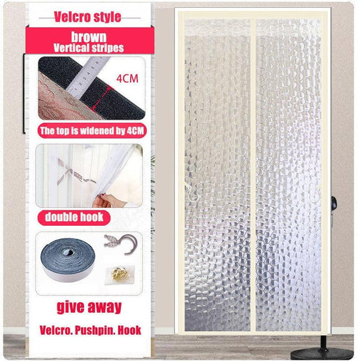 Air-conditioning door curtain anti-cold heat insulation anti-mosquito magnetic self-absorbing door curtain without drilling-0-Très Elite-China-Glass style-W70cm x H200cm-Très Elite