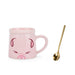 Charming Cat Ceramic Mug with Spoon and Lid