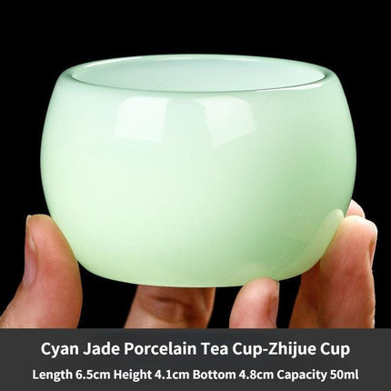 Elegant Cyan Jade Porcelain Tea Cup - A Tea Connoisseur's Essential