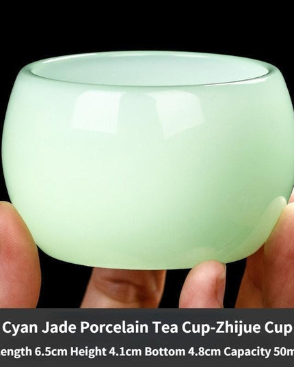 Elegant Cyan Jade Porcelain Tea Cup - A Tea Connoisseur's Essential