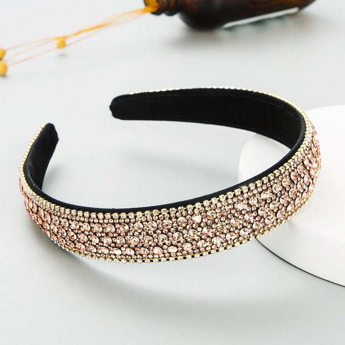 Opulent Botanica Baroque Crystal-Embellished Headband with Floral Glass Accents