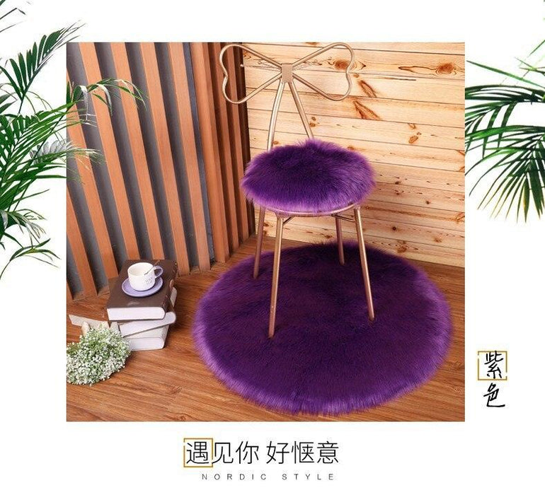 Cozy Wool Round Chair Cushion - Soft Seat Pad for Dining Chairs