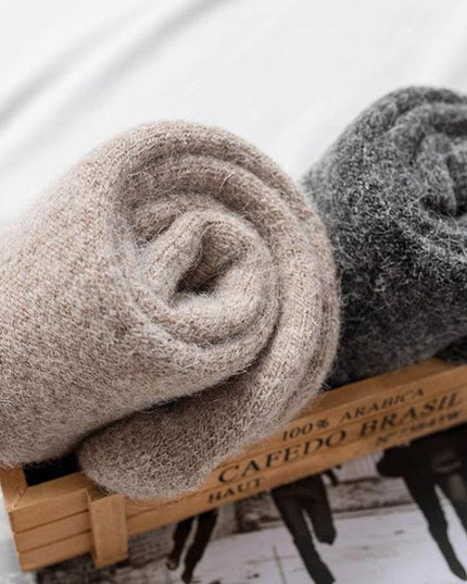 Elegant Men's Winter Wool-Rabbit Socks - Cozy Warmth and Style