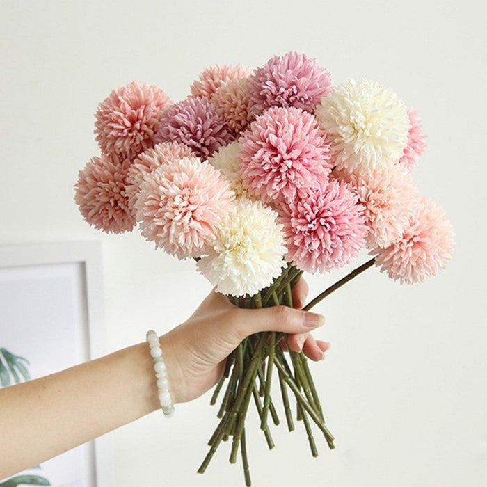 Chic Silk Dandelion Floral DIY Home Decoration Set - Elegant and Versatile