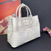 Luxurious Himalayan White Crocodile Leather Handbag - Exquisite Limited Edition Choice