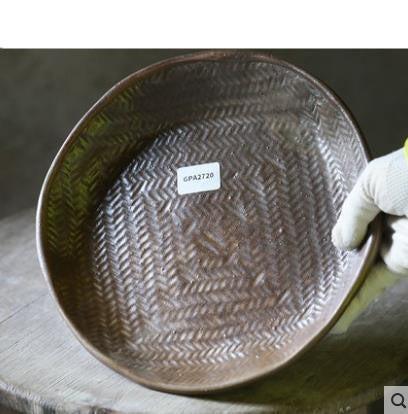 Serenity Zen Garden Handcrafted Wood-Fired Pottery Platter - Rustic Artisan Dinnerware