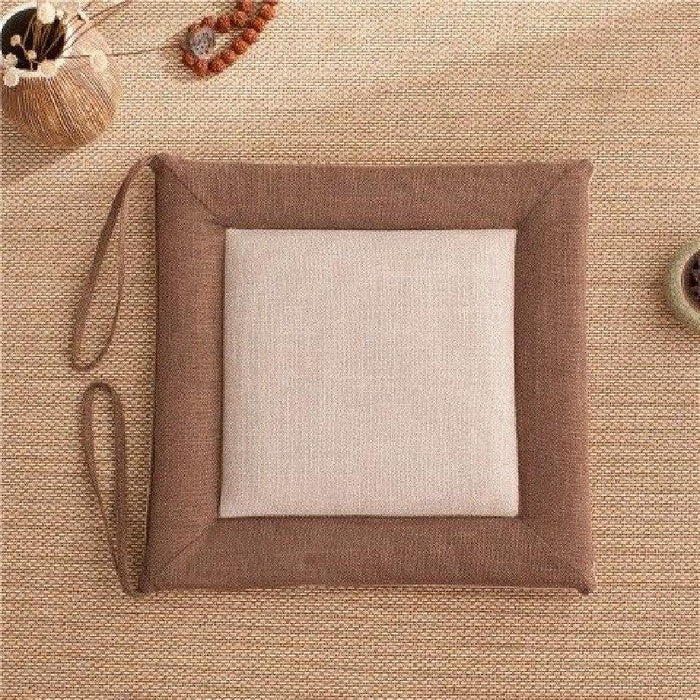 Japanese Style Square Chair Cushion - Elegant Linen Seating Pad for Comfort and Elegance