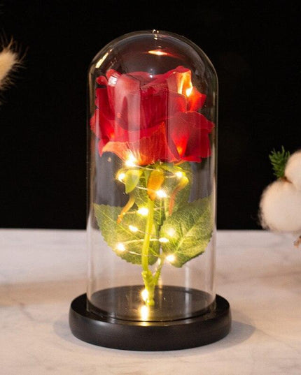 Elegant Simulated Rose Glass Dome - A Touch of Luxury for Your Home